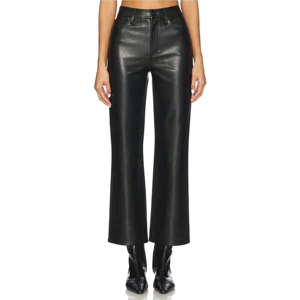 Pistola Ally High Rise Ankle Boot Faux Leather Pants Onyx Black Size 30 Edgy